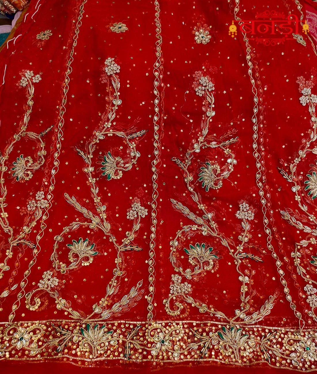 heavy red color poshak