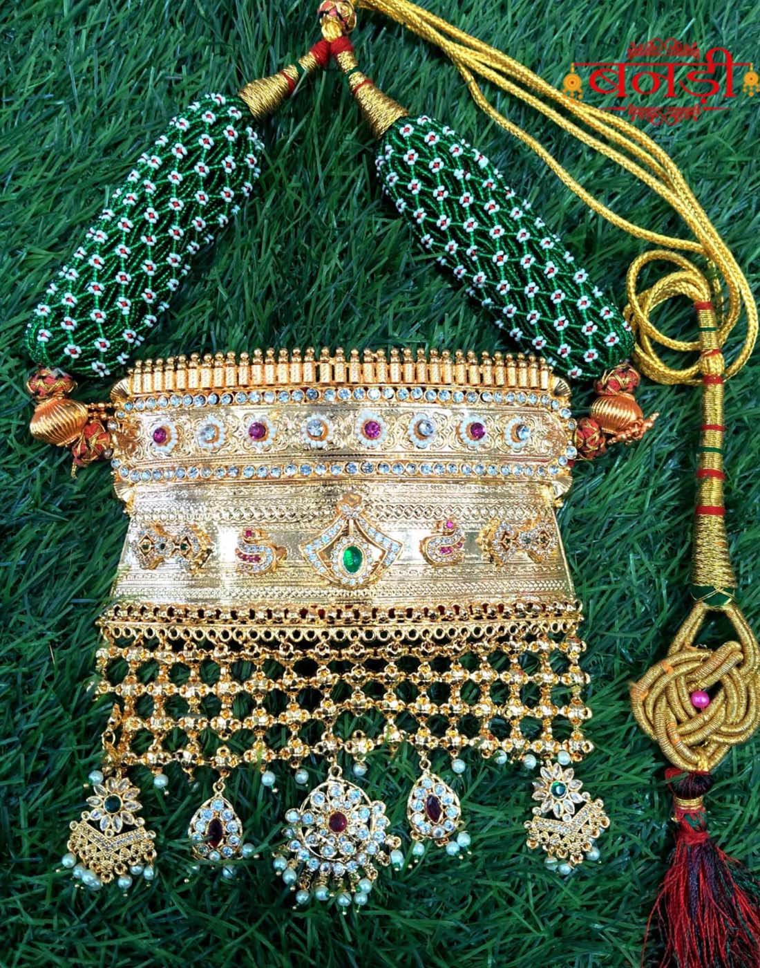 Heavy Rajwadi Aad with Jadau Multicolor Stones 