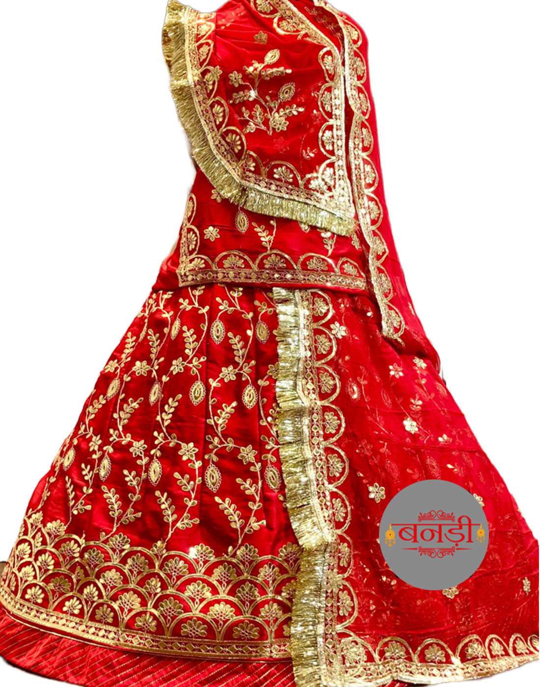 Gota Patti Rajasthani Poshak in Red