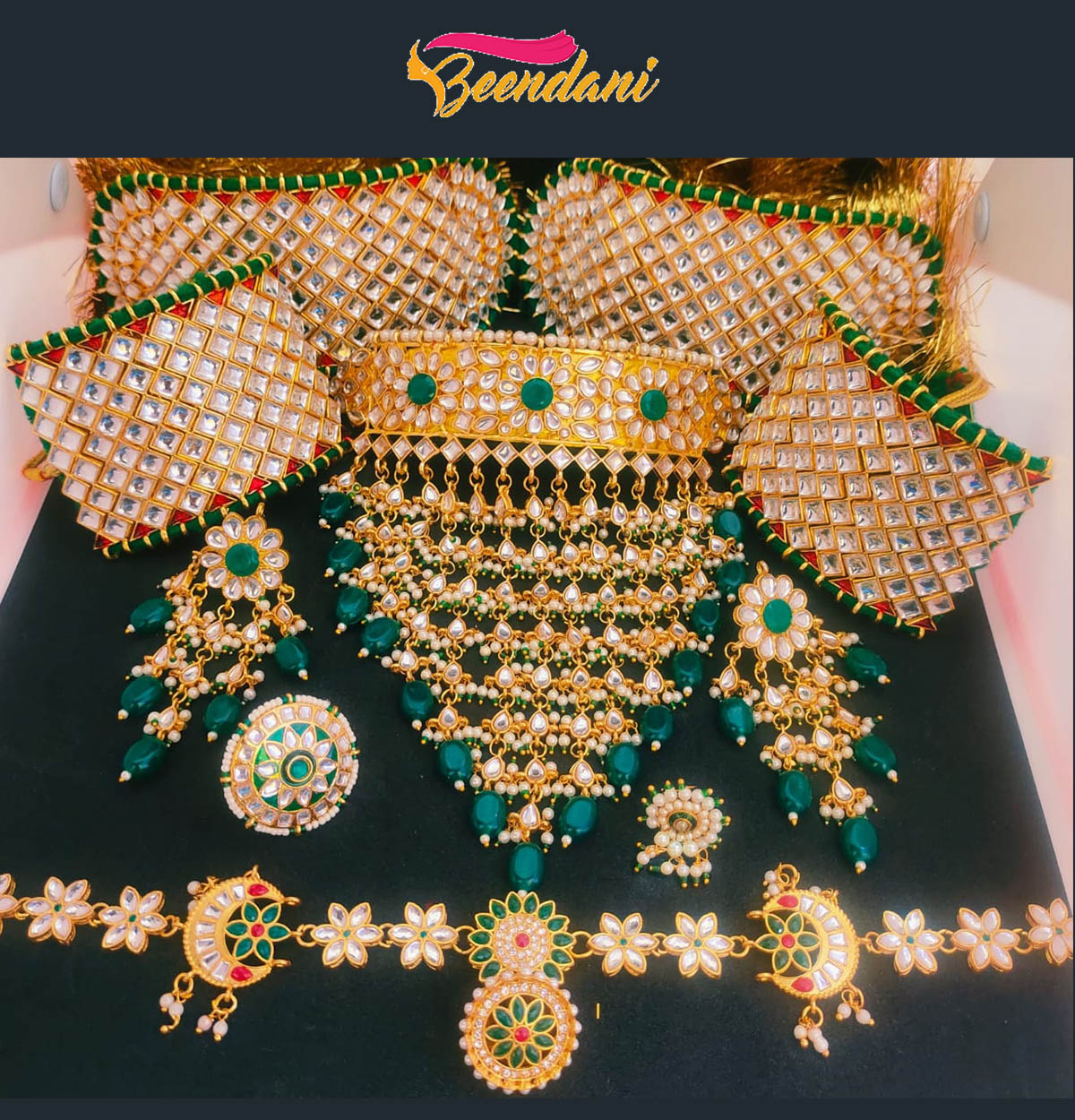 Green Rajputi Jewelry Set