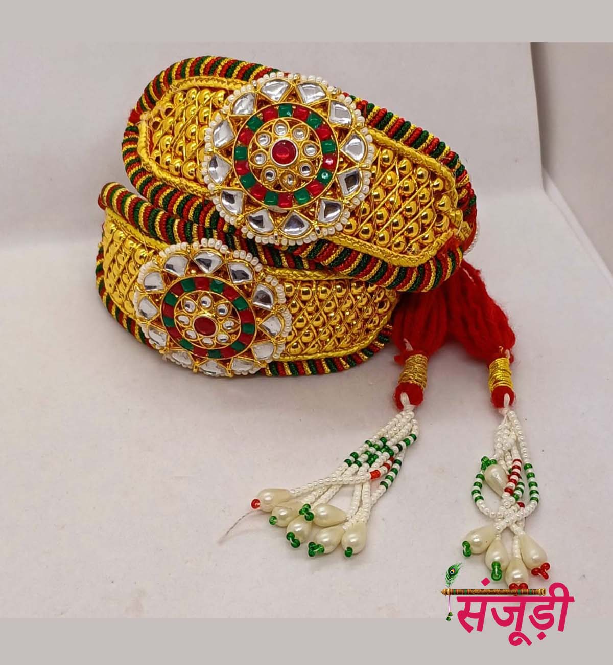 Multicolor Rajputi Poochi with Big Pendant