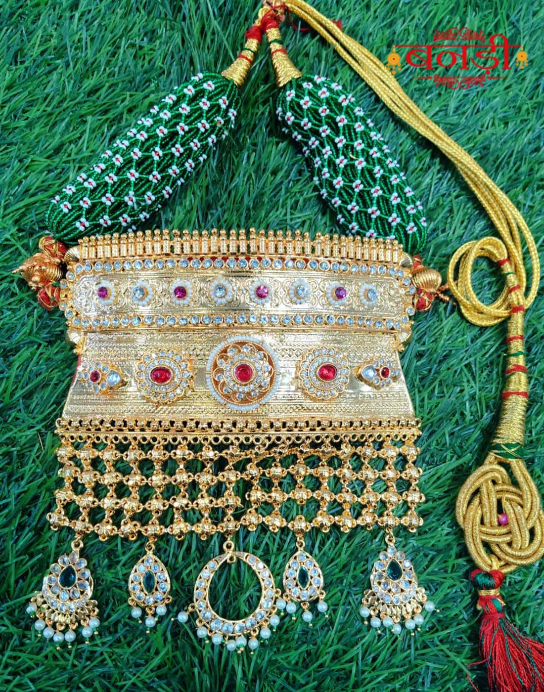 Rajasthani Heavy Jadau Aad with Pink Kundan