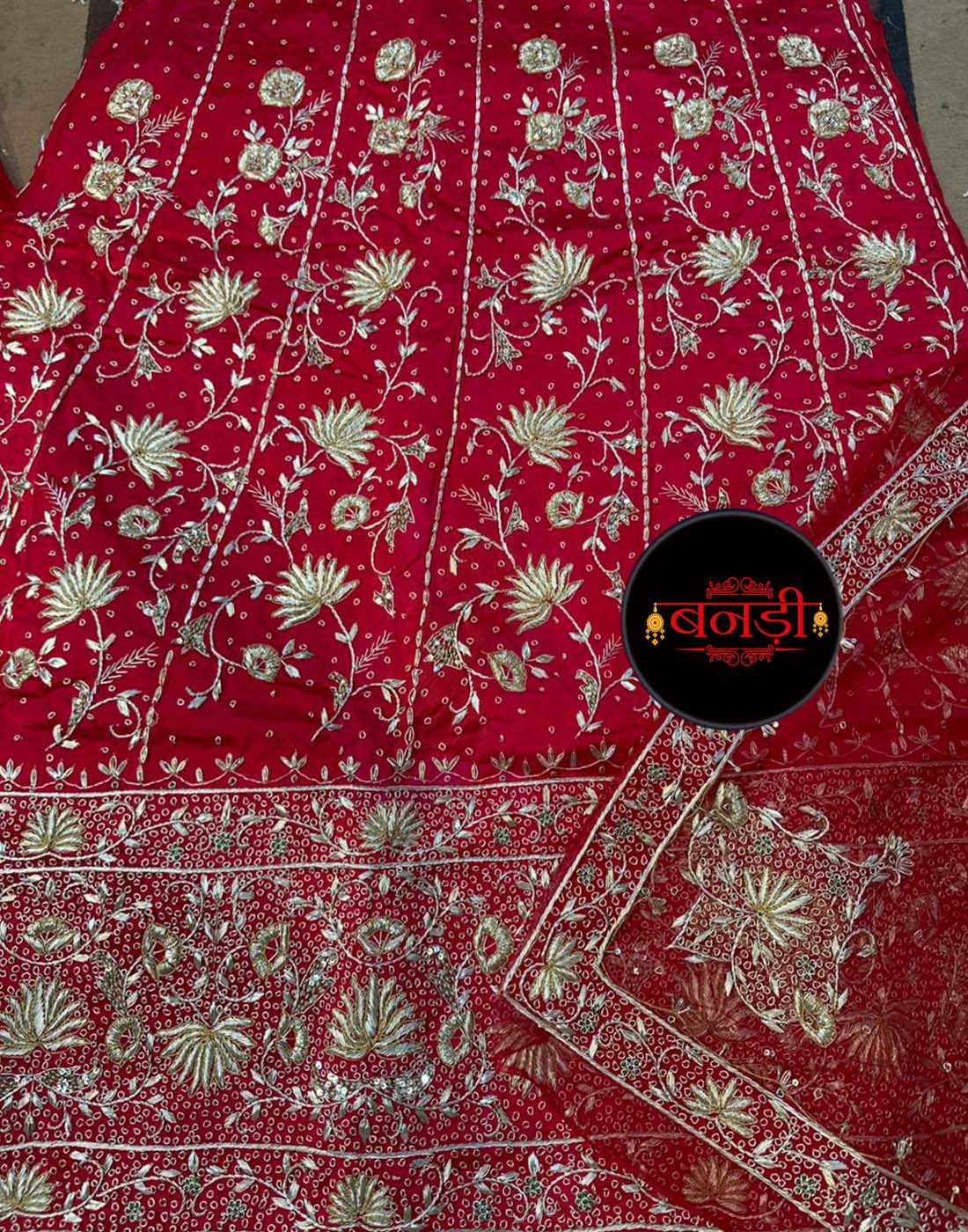 Red Rajputi Bridal Poshak with Heavy Jardoshi and Dabka Work