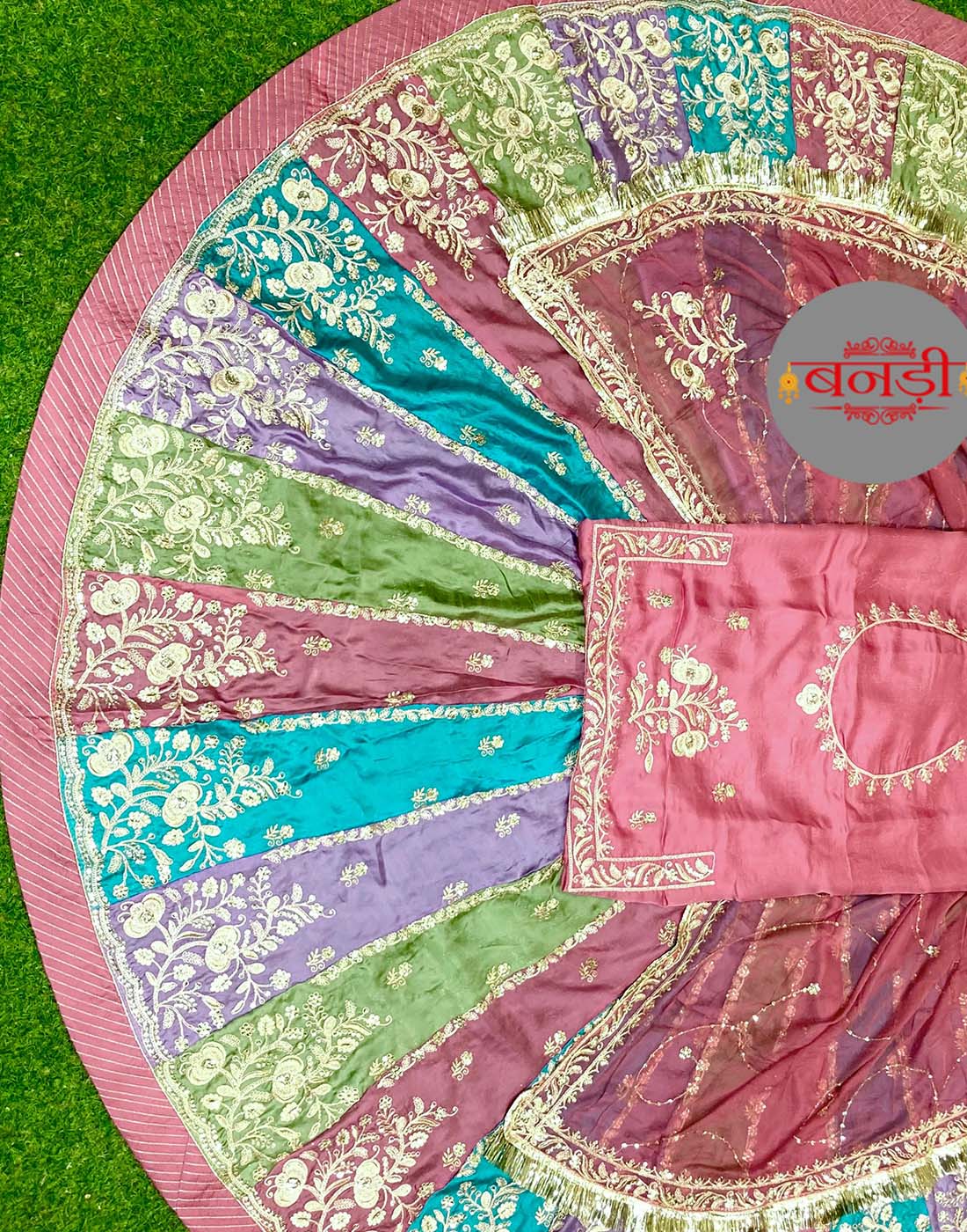 Gajari Color Boutique Poshak with Multicolor