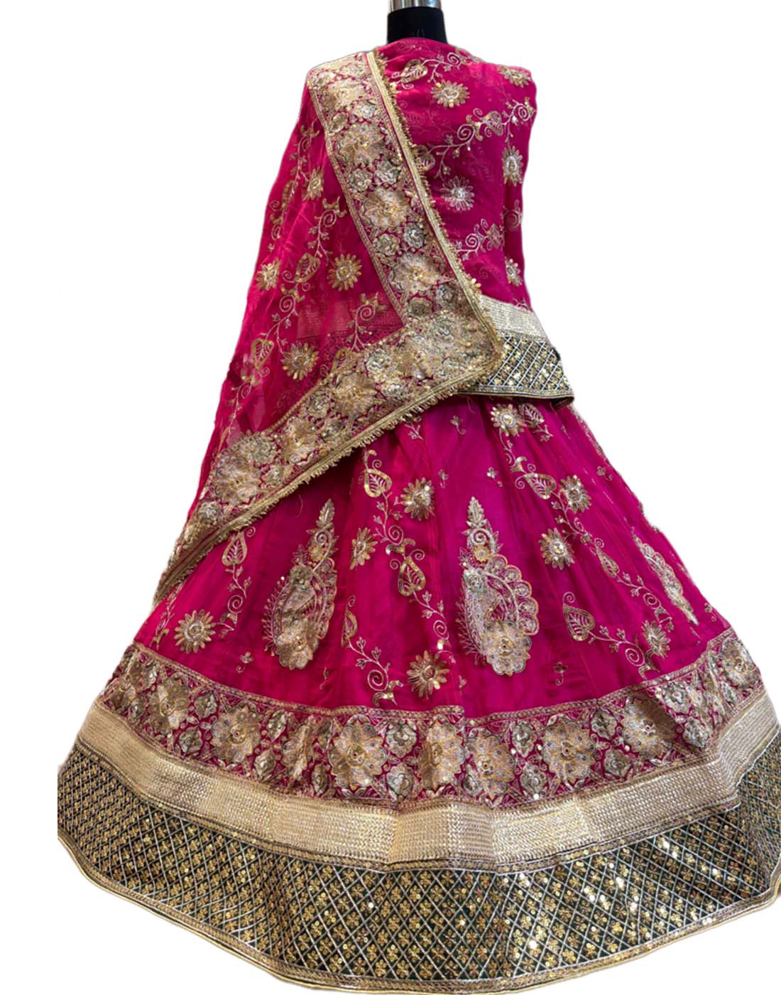 Canvas Poshak in Dark Pink Color
