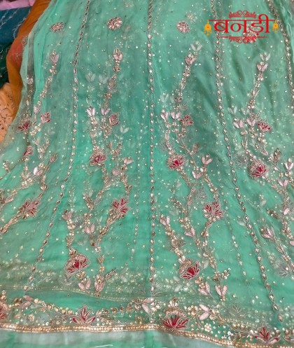 Baby Pink Poshak with Beautiful Zardosi Kundan Work