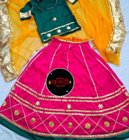 Buy Natkhat Apparels Girls, Ethnic, Traditional, Rajasthani, Jaipuri,  Lehenga Choli, chaniya choli with dupatta, Aari work, mirror work, hand  work, Cotton, Heavy Rayon Online at desertcartKUWAIT