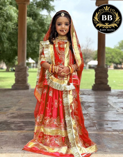 banadi red color kids boutique poshak of 2025