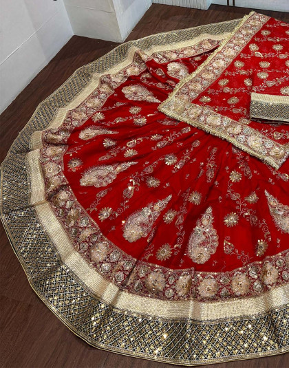 canvas poshak in red color