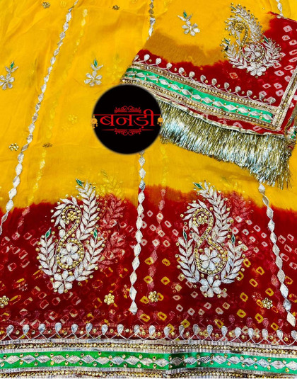 rajasthani gota patti work piliya poshak in hamrahi pure