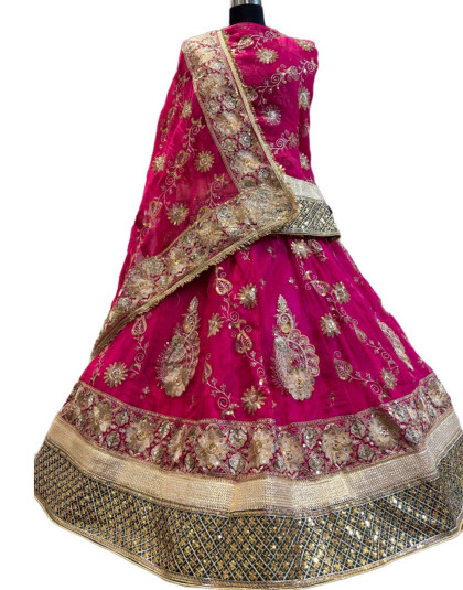 canvas poshak in dark pink color